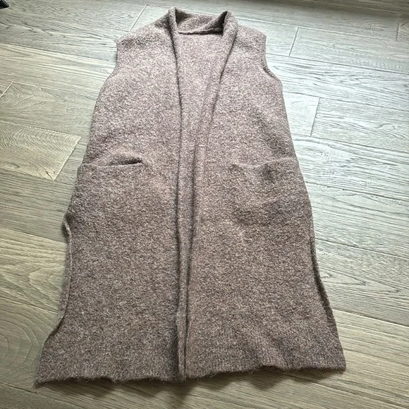 🔥Wilfred🔥 | Brown Dunkirk wool and mohair blend sweater long vest - Picture 2 of 10